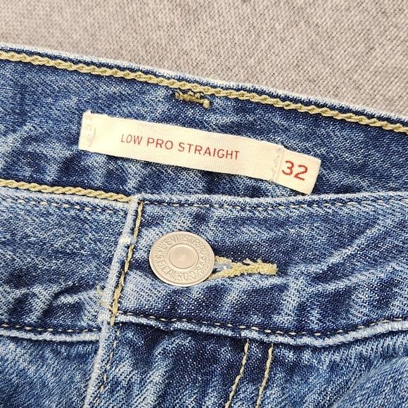 Levis Low Pro Straight Denim Style Medium Wash Jeans 32 - Picture 10 of 11